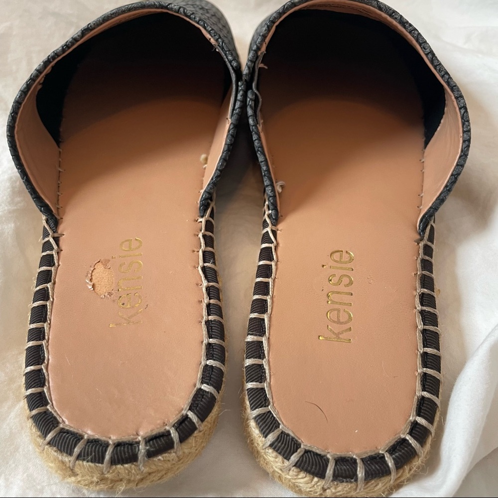 Kensie Hensley Faux Snake Skin Embossed Espadrille Mule Slip On Sandal Black 7 - Picture 6 of 14